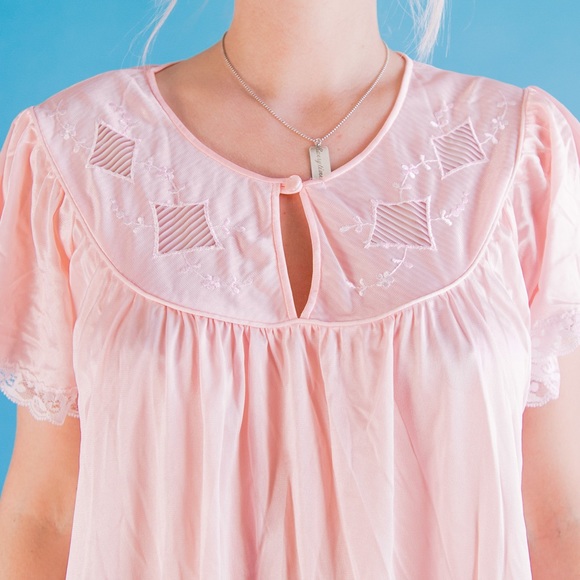 Vintage 80’s Babydoll Peach Nightie Small - Picture 7 of 10